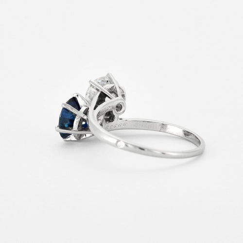 Bague 57 MELLERIO - Bague Toi & Moi Saphir Diamant 58 Facettes