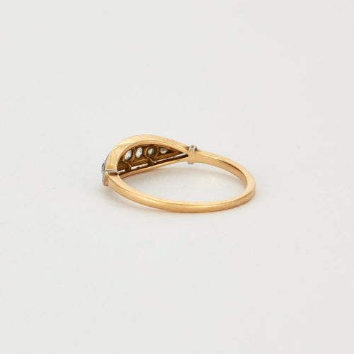 Bague 53.5 Bague or jaune et gris, diamants 58 Facettes DV2647-2