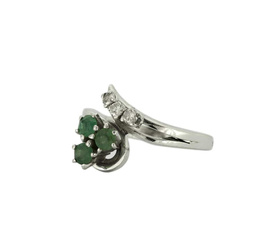Bague 53 Bague "Noy" motifs floraux en or blanc 18 carats et diamants 58 Facettes BO/230064