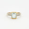 Bague 52 Bague en or jaune et gris sertie d'une aigue-marine et de diamants 58 Facettes LF9