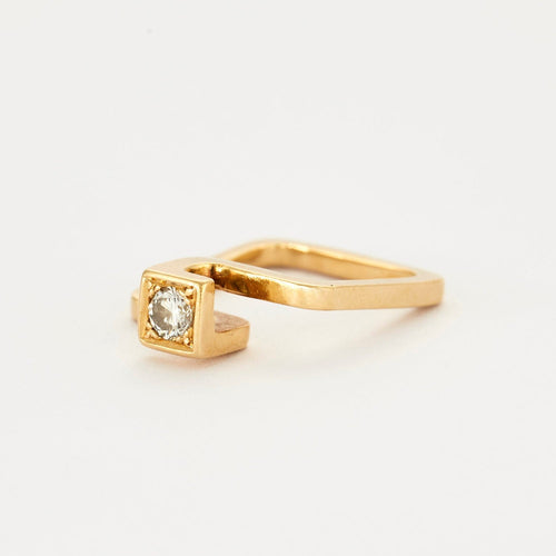 Bague 49.5 Jean Vendôme - Solitaire croisé - Or jaune et Diamant 58 Facettes DV0598-2
