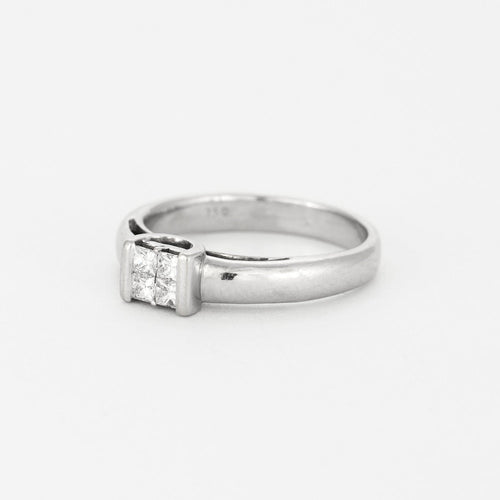 Bague 50.5 Solitaire - Diamant et or gris 58 Facettes DV2647-1