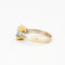Bague 52 Bague en or jaune et gris sertie d'une aigue-marine et de diamants 58 Facettes LF9