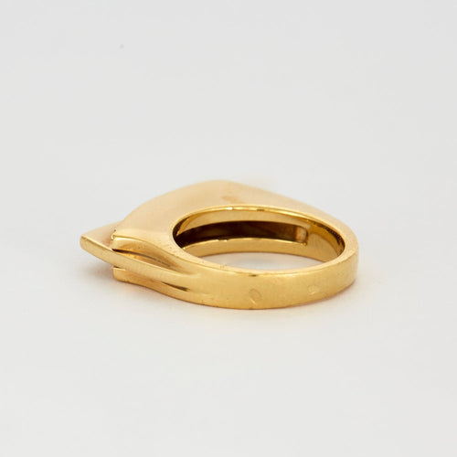 Bague 52 Bague moderniste en or jaune et diamants 58 Facettes DV0090-3