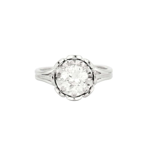 Bague 58 Bague solitaire en or blanc 18 carats et diamant 1,50 ct 58 Facettes BO/230059/