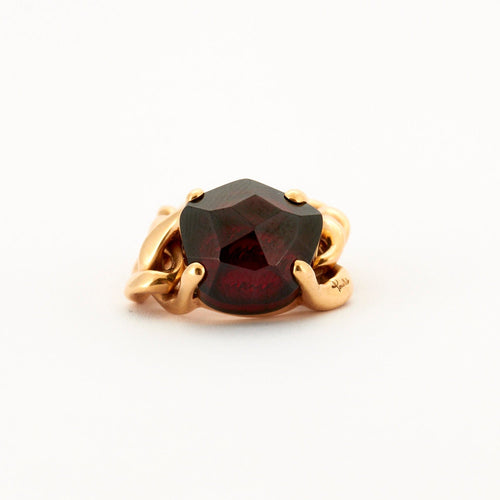 Bague 51 POMELLATO - Bague "Lola" Or Rose et Grenat 58 Facettes