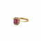 Bague 57 Bague octogonale sertie d’une pierre fuchsia en or jaune 18 carats 58 Facettes BO/230127