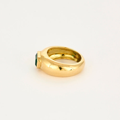Bague 57 Bague jonc en or jaune 18 carats avec émeraude 58 Facettes 1