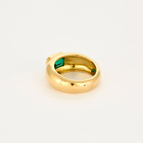 Bague 57 Bague jonc en or jaune 18 carats avec émeraude 58 Facettes 1