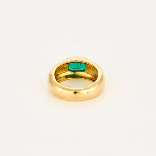 Bague 57 Bague jonc en or jaune 18 carats avec émeraude 58 Facettes 1