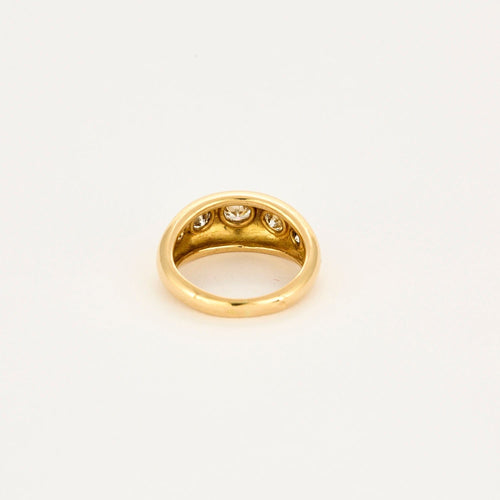 Bague 52 Bague jonc en or jaune 18 carats avec 5 diamants 58 Facettes