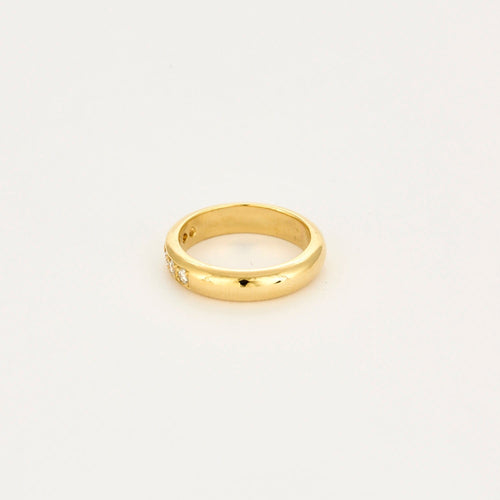Bague 51 Bague en or jaune 21,6 ct sertie de diamants taille brillant 58 Facettes 1