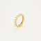 Bague 53 Alliance américaine tour complet en or jaune 18 carats et diamants 58 Facettes