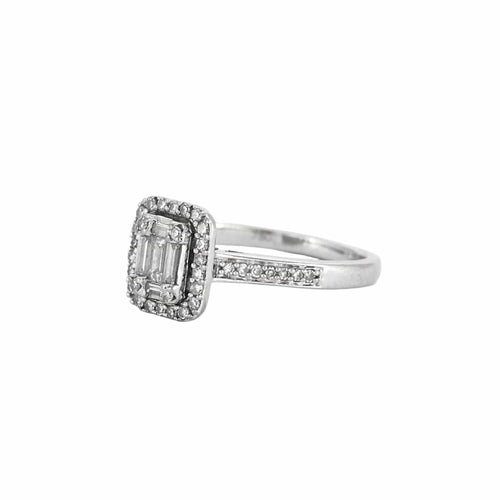 Bague 50 Bague - Bague sertie de diamants en or blanc 18k 58 Facettes BO/230043/