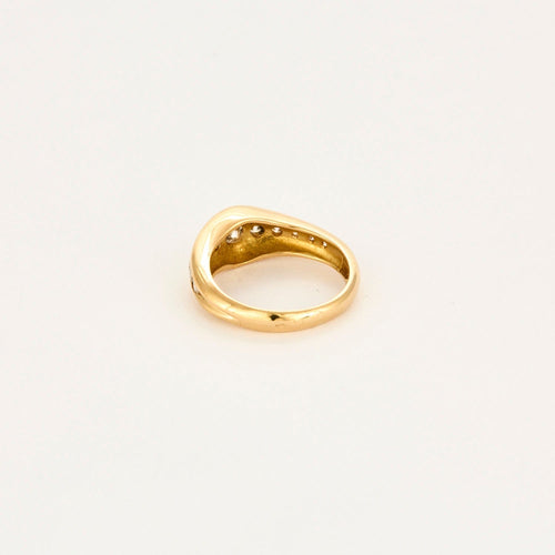 Bague 50 Bague en or jaune 18 carats sertie de diamants taille brillant 58 Facettes