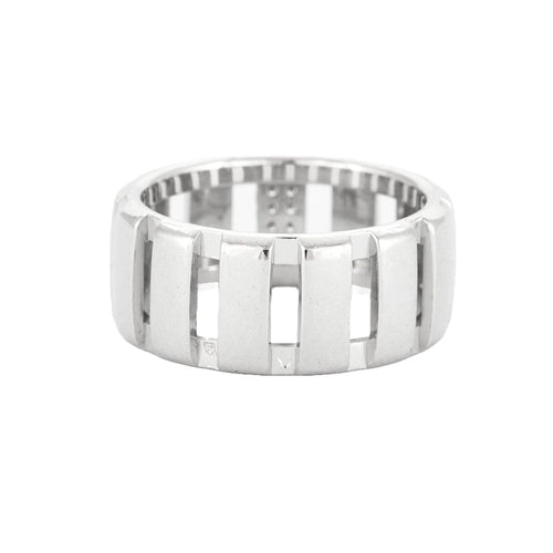 Bague 61 Chaumet - Bague bandeau Class One en or blanc et diamants 58 Facettes BO/230007 STA