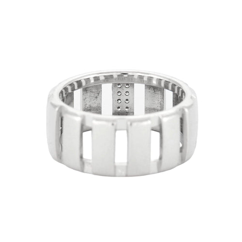 Bague 61 Chaumet - Bague bandeau Class One en or blanc et diamants 58 Facettes BO/230007 STA