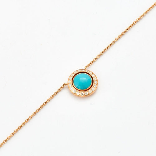 Collier PIAGET - Pendentif "Possession" Or Rose, Turquoise & Diamants 58 Facettes G33PD200