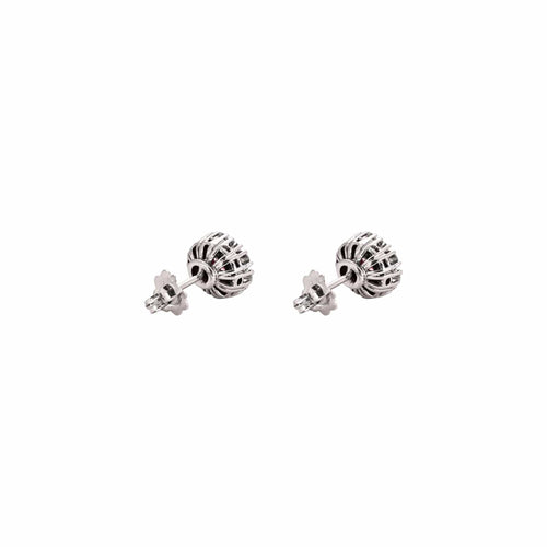 Boucles d'oreilles Puces d’oreilles entourage en or blanc et diamants, rubis 58 Facettes BO/230031 NSS