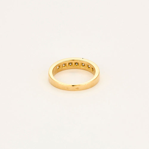 Bague 54 Demi-alliance - Bague en or jaune 18 carats et diamants 58 Facettes