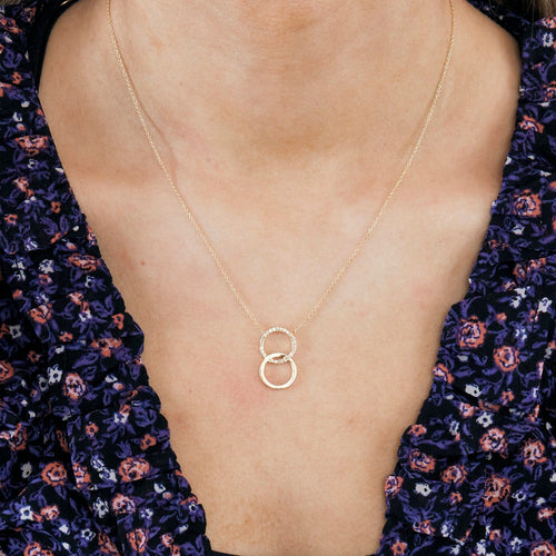 Collier Collier pendentif « Ring » en or jaune 18k et diamants 58 Facettes BO/150026
