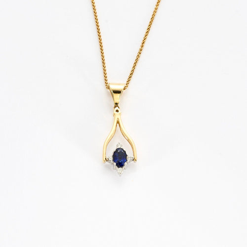 Collier Collier en or jaune mobile avec saphirs et diamants 58 Facettes DV12218-3