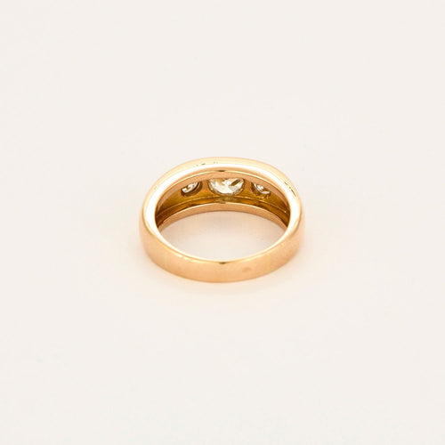 Bague 55 Bague gypsy en or rose 18 carats et diamants taille coussin 58 Facettes 1