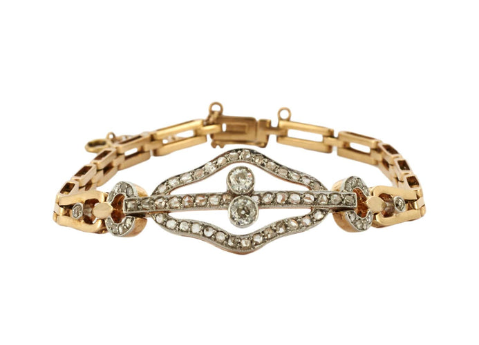 Bracelet Bracelet Art Déco en or jaune 18k et diamants 58 Facettes BO/230026