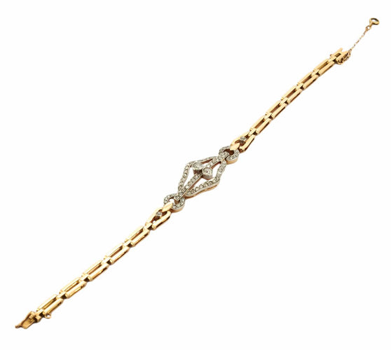 Bracelet Bracelet Art Déco en or jaune 18k et diamants 58 Facettes BO/230026