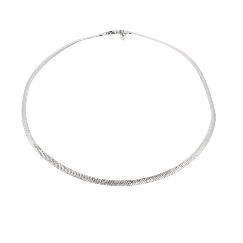 Collier Collier maille oméga réversible en or jaune et or blanc 58 Facettes BO/250006
