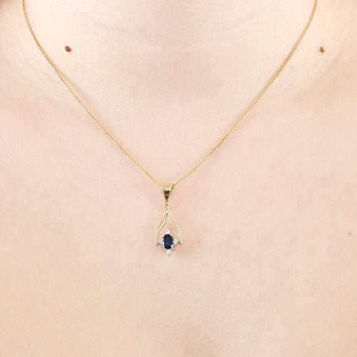 Collier Collier en or jaune mobile avec saphirs et diamants 58 Facettes DV12218-3
