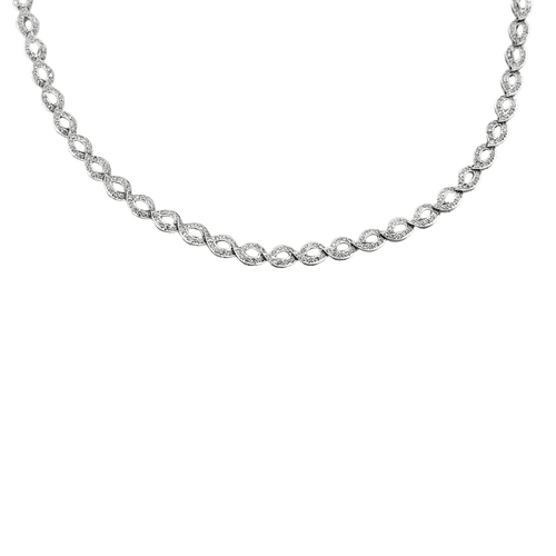 Collier Collier motif torsadé en or blanc 18 carats et diamants 58 Facettes BO/250016