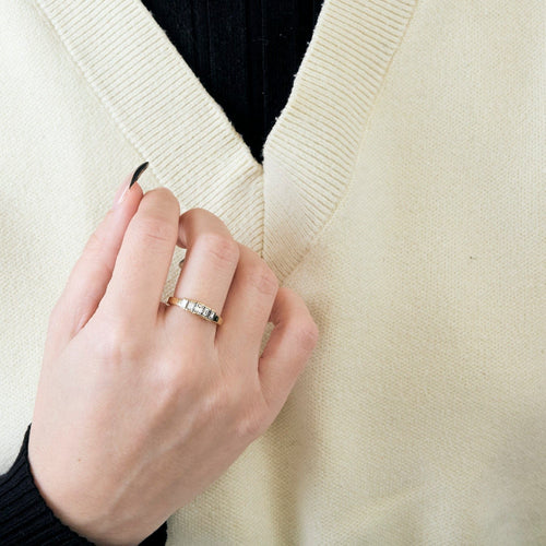 Bague 53 Bague demi-tour en or jaune 18 carats et diamants 58 Facettes BO/240029/