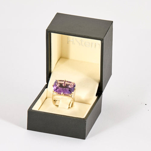 Bague 48 H STERN -SUNRISE- Bague en or jaune, améthyste, diamant et saphir 58 Facettes DV0814-2
