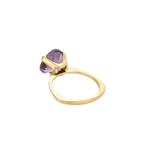 Bague 54 Fred - Bague sertie d’une améthyste ronde en or jaune 18 carats 58 Facettes 1409-21