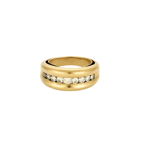 Bague 51 Bague jonc en or jaune 18 carats et diamants taille brillant 58 Facettes BO/250019
