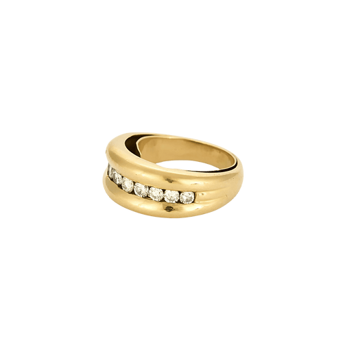 Bague 51 Bague jonc en or jaune 18 carats et diamants taille brillant 58 Facettes BO/250019