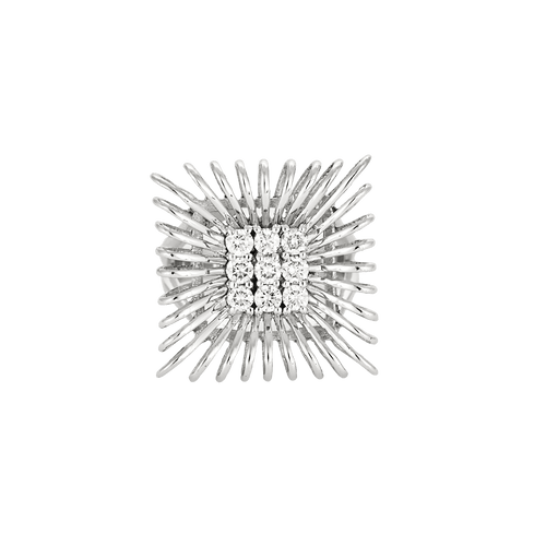 Bague 51 Bague vintage années 60/70 en or blanc 18 carats et diamants 58 Facettes BO/240041