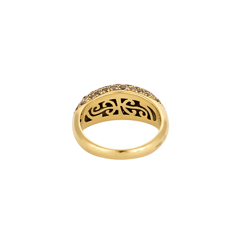 Bague 51 Poiray - Bague jonc dôme pavée en or jaune 18k, diamants et saphirs 58 Facettes BO/250018/