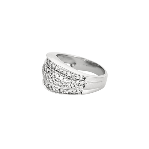 Bague 51 Bague jonc pavée de diamants en or blanc 18 carats 58 Facettes BO/250023