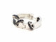Boucles d'oreilles Asherali Knopfer - Boucle d’oreille créole en or blanc avec diamants noirs 58 Facettes 590021CN