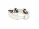 Boucles d'oreilles Asherali Knopfer - Boucle d’oreille créole en or blanc avec diamants noirs 58 Facettes 590021CN