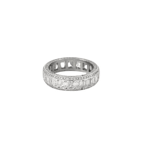 Bague 57.5 Bague bandeau sertie de diamants en or blanc 58 Facettes BO/240059