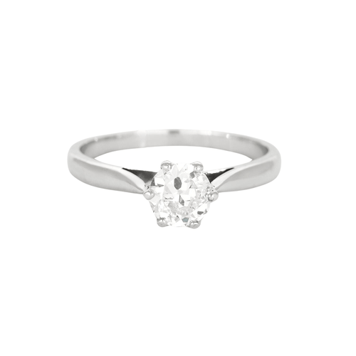 Bague 55 Bague solitaire or gris ornée d'un diamant 58 Facettes 160/2
