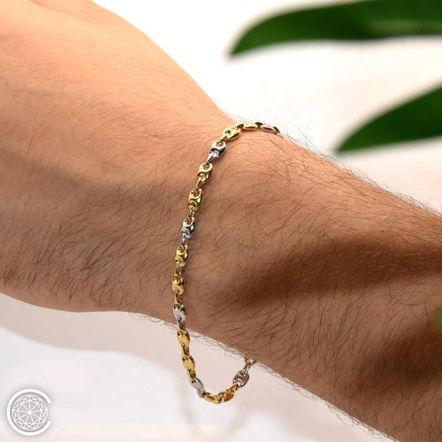 Bracelet Bracelet maille marine bicolore en or 18k 58 Facettes EC00GB270B0CE