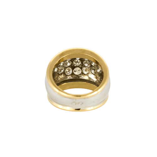 Bague 51 Bague jonc en or jaune et blanc et diamants 58 Facettes BO/240023//
