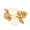 Bague 59 Bague or jaune, perles et diamants 58 Facettes BG3