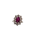 Bague 51 Bague or blanc sertie d’un rubis et diamants 58 Facettes