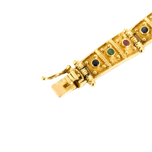 Bracelet Bracelet en or jaune , rubis, saphir, émeraude 58 Facettes DV12511-5