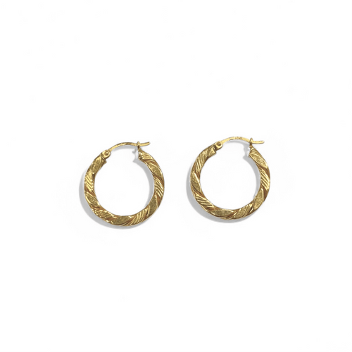 Boucles d'oreilles Créoles torsadées en or jaune 18K 58 Facettes